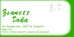 zsanett doka business card